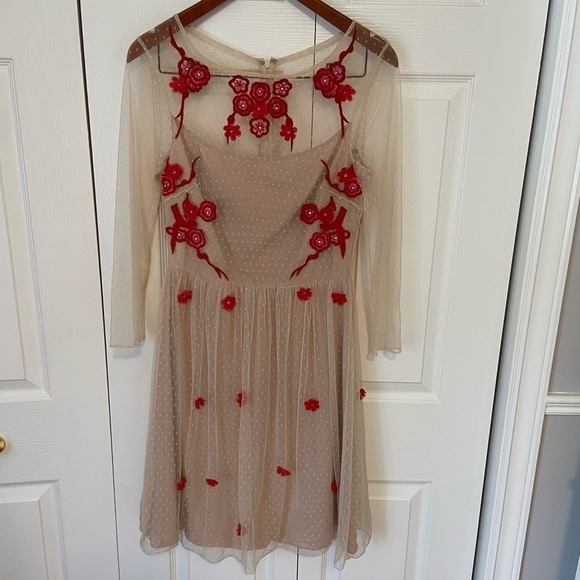 Alice By Temperley Nude Embellished Embroidery Dress - Picture 3 of 16